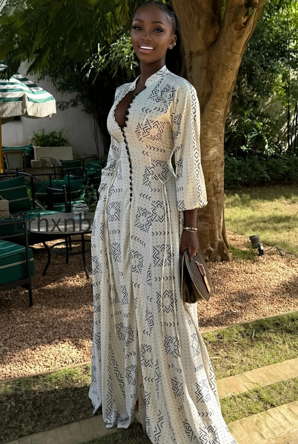 casual-stand-collar-button-maxi-dress