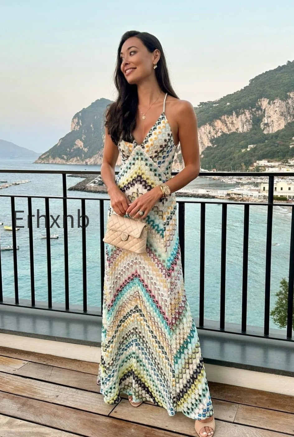 striped-knit-cutout-texture-maxi-dress