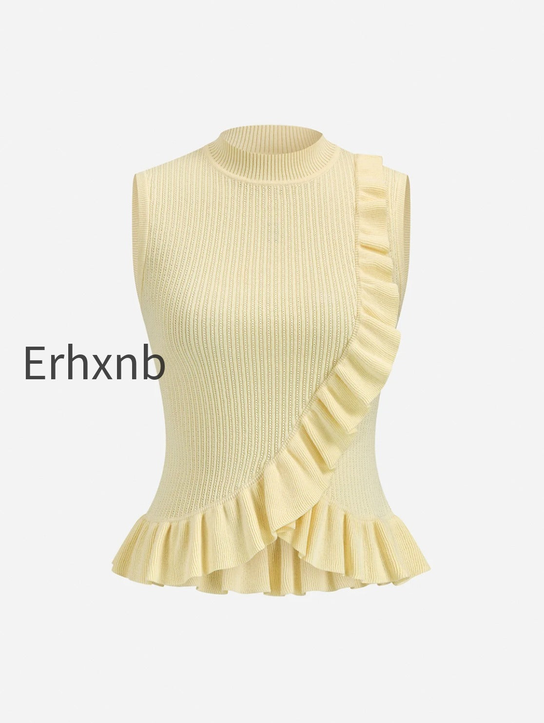 ribbed-high-neck-ruffle-sleeveless-top