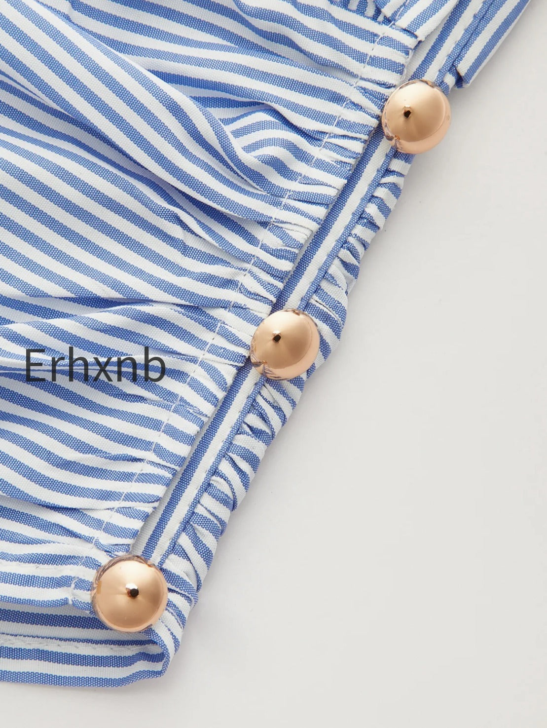 striped-collared-sleeveless-cinched-blouse