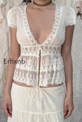 elegant-solid-lace-v-neck-sheer-blouse