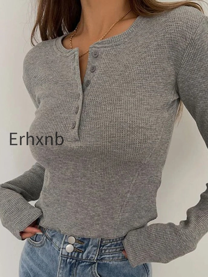 solid-ribbed-basic-long-sleeve-ruched-casual-knitted-buttons-up-t-shirts