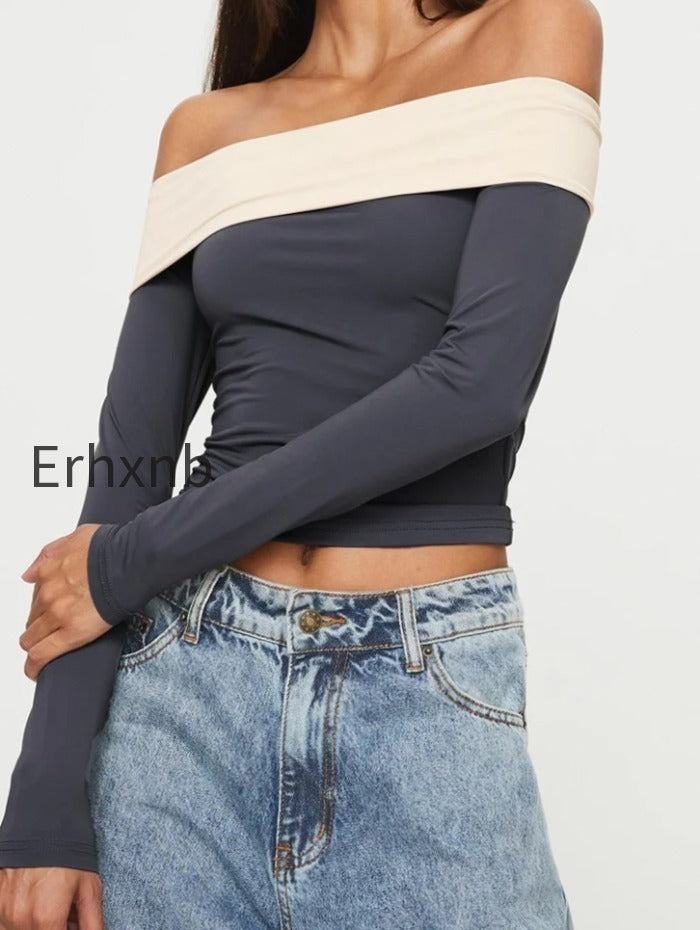 long-sleeve-crop-contrast-color-off-shoulder-casual-club-streetwear-aesthetic-t-shirts