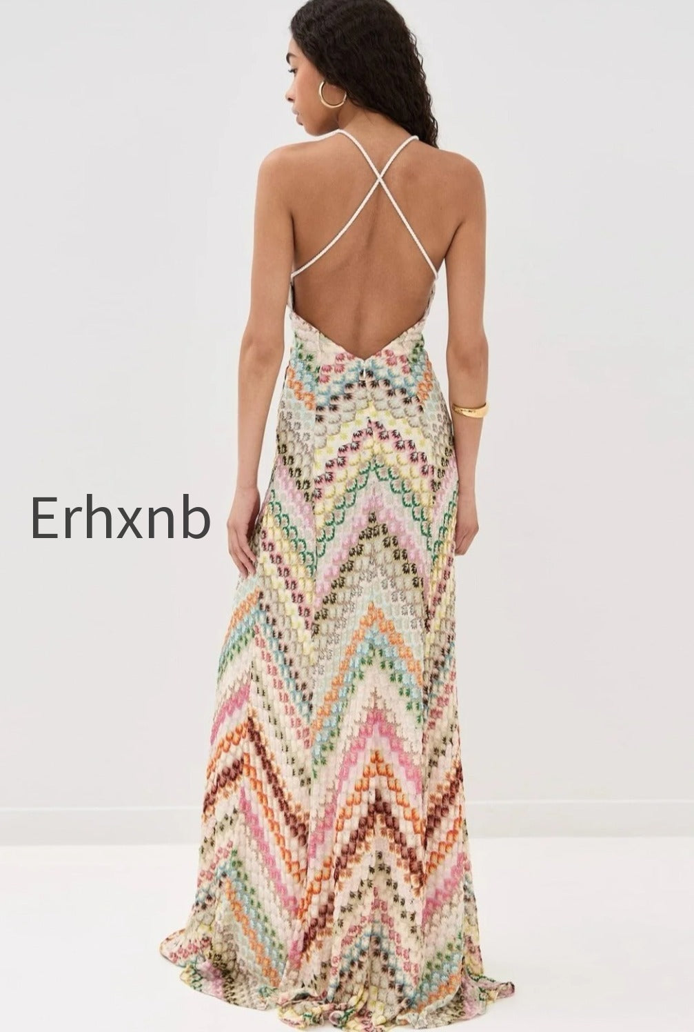 striped-knit-cutout-texture-maxi-dress