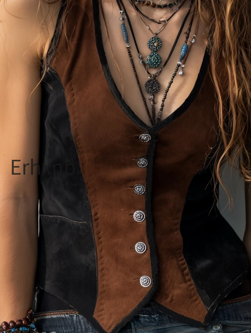 vintage-contrast-trim-suede-vest