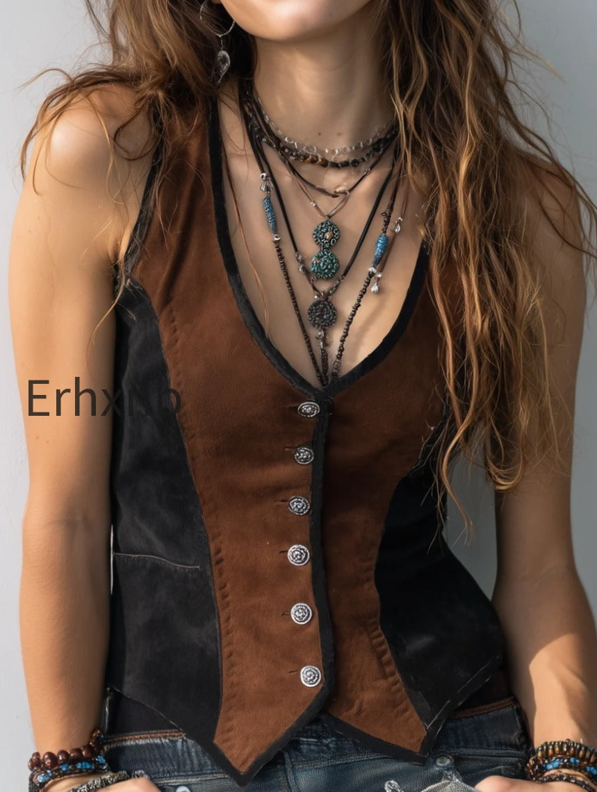 vintage-contrast-trim-suede-vest