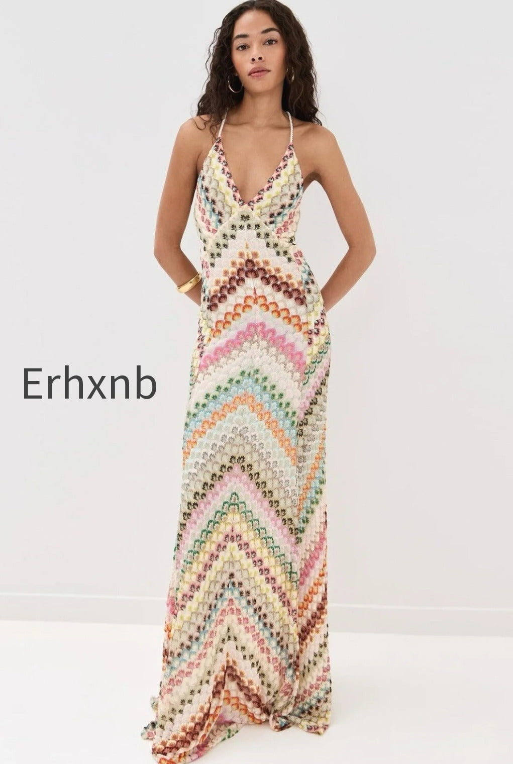 striped-knit-cutout-texture-maxi-dress