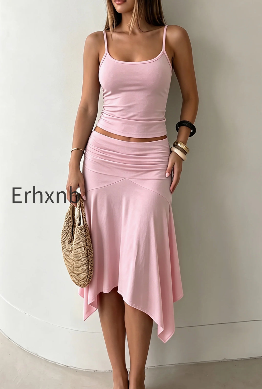 chic-solid-ruffle-hem-midi-skirt