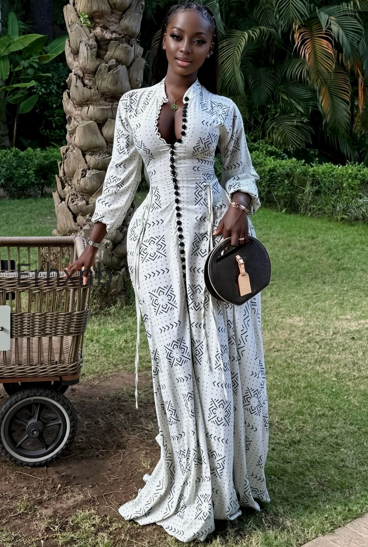 casual-stand-collar-button-maxi-dress