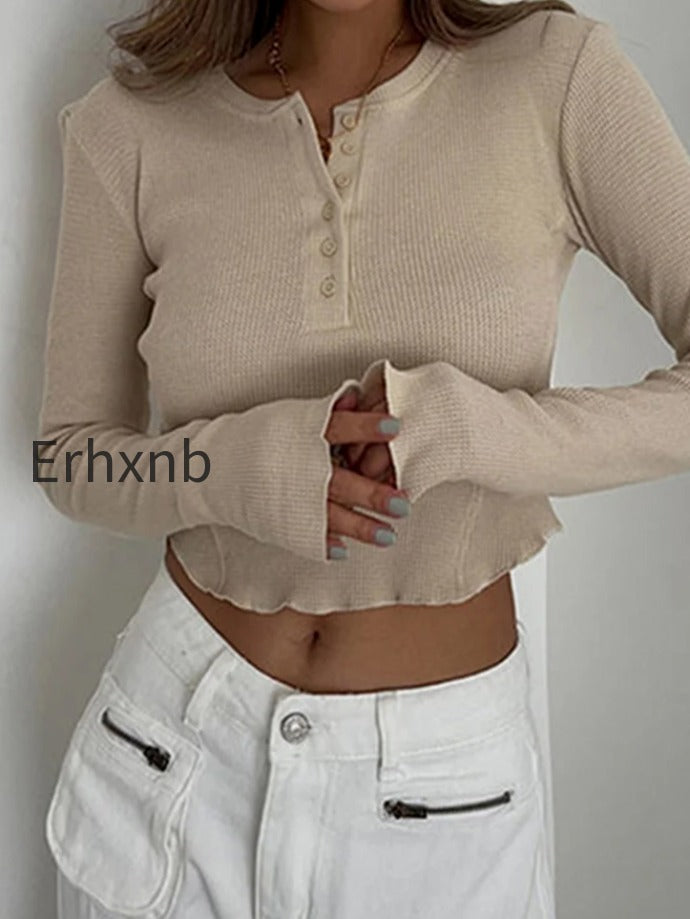 solid-ribbed-basic-long-sleeve-ruched-casual-knitted-buttons-up-t-shirts