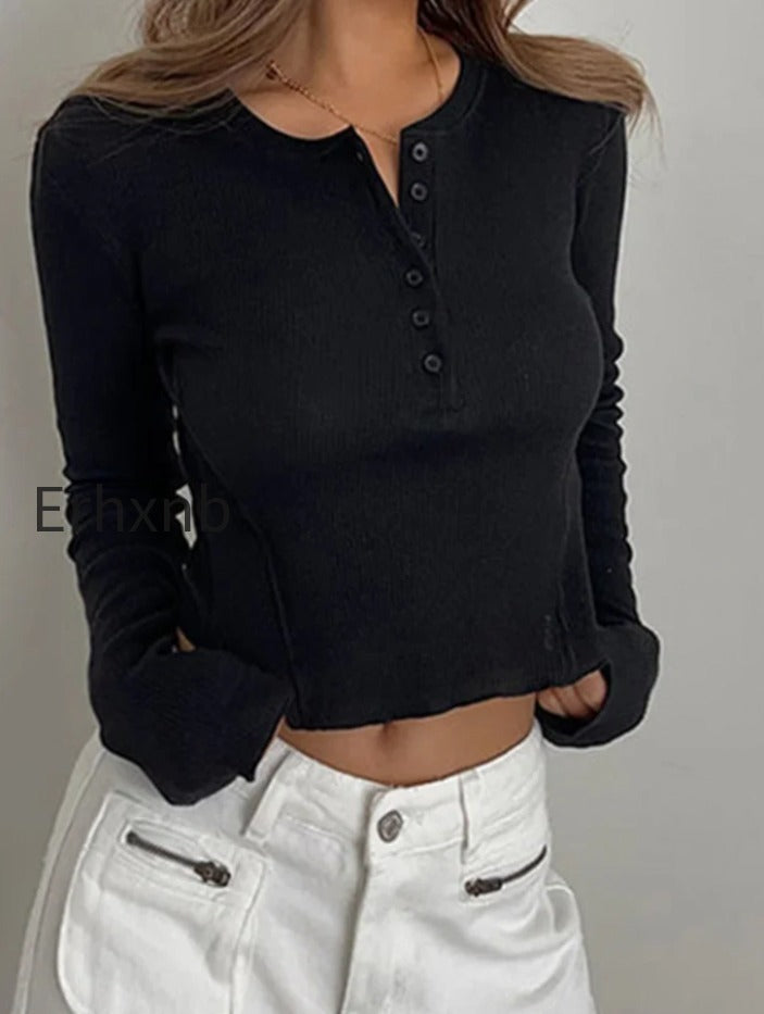 solid-ribbed-basic-long-sleeve-ruched-casual-knitted-buttons-up-t-shirts