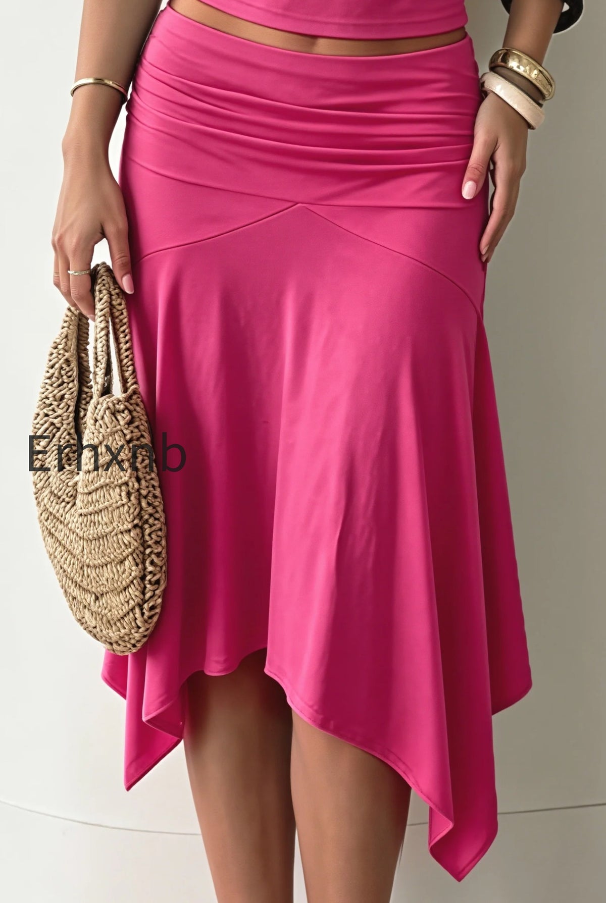chic-solid-ruffle-hem-midi-skirt