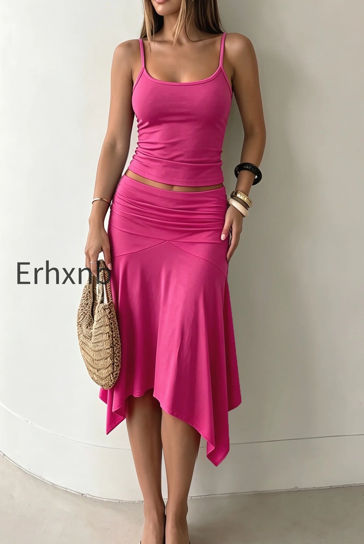 chic-solid-ruffle-hem-midi-skirt