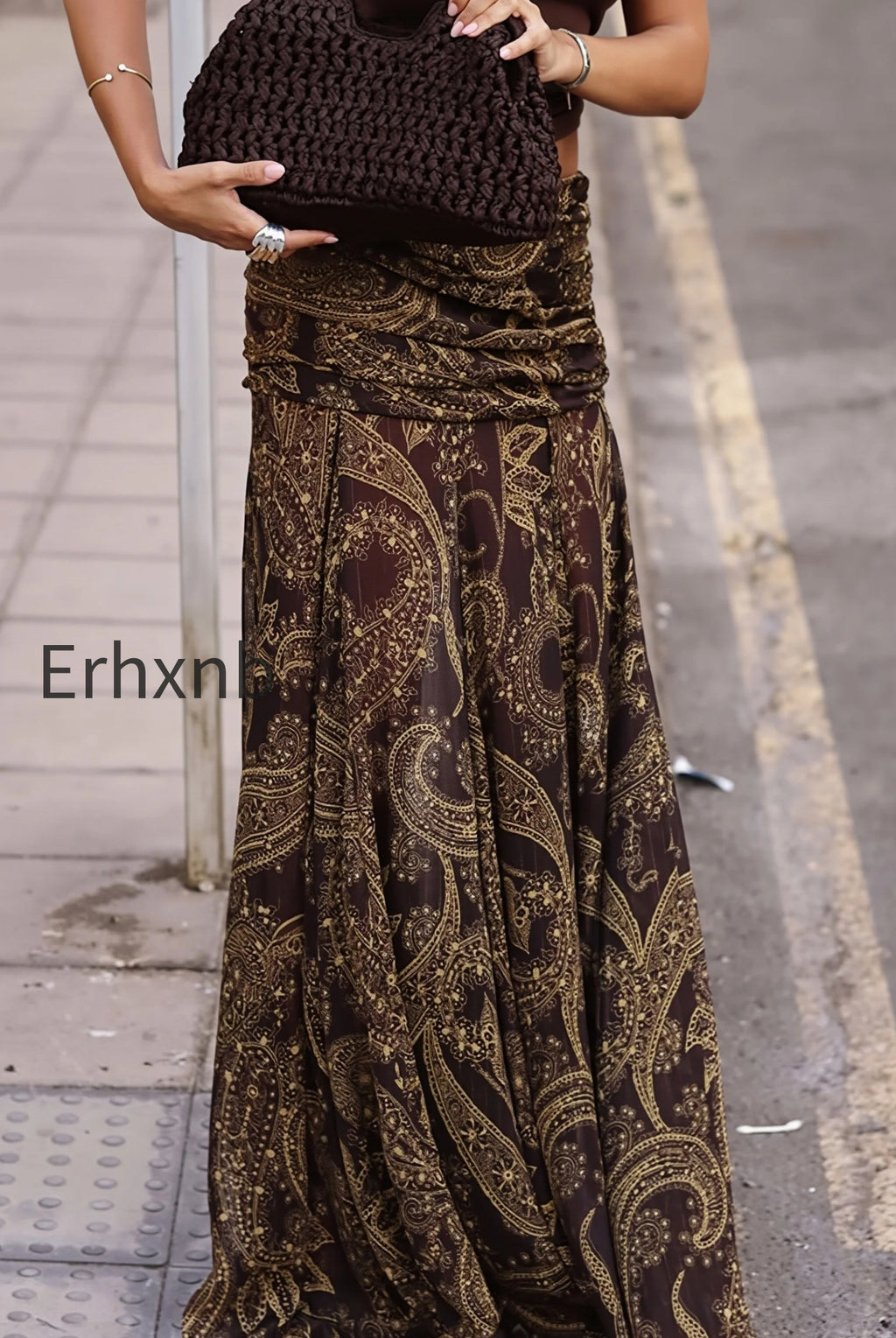 boho-brown-paisley-print-maxi-skirt
