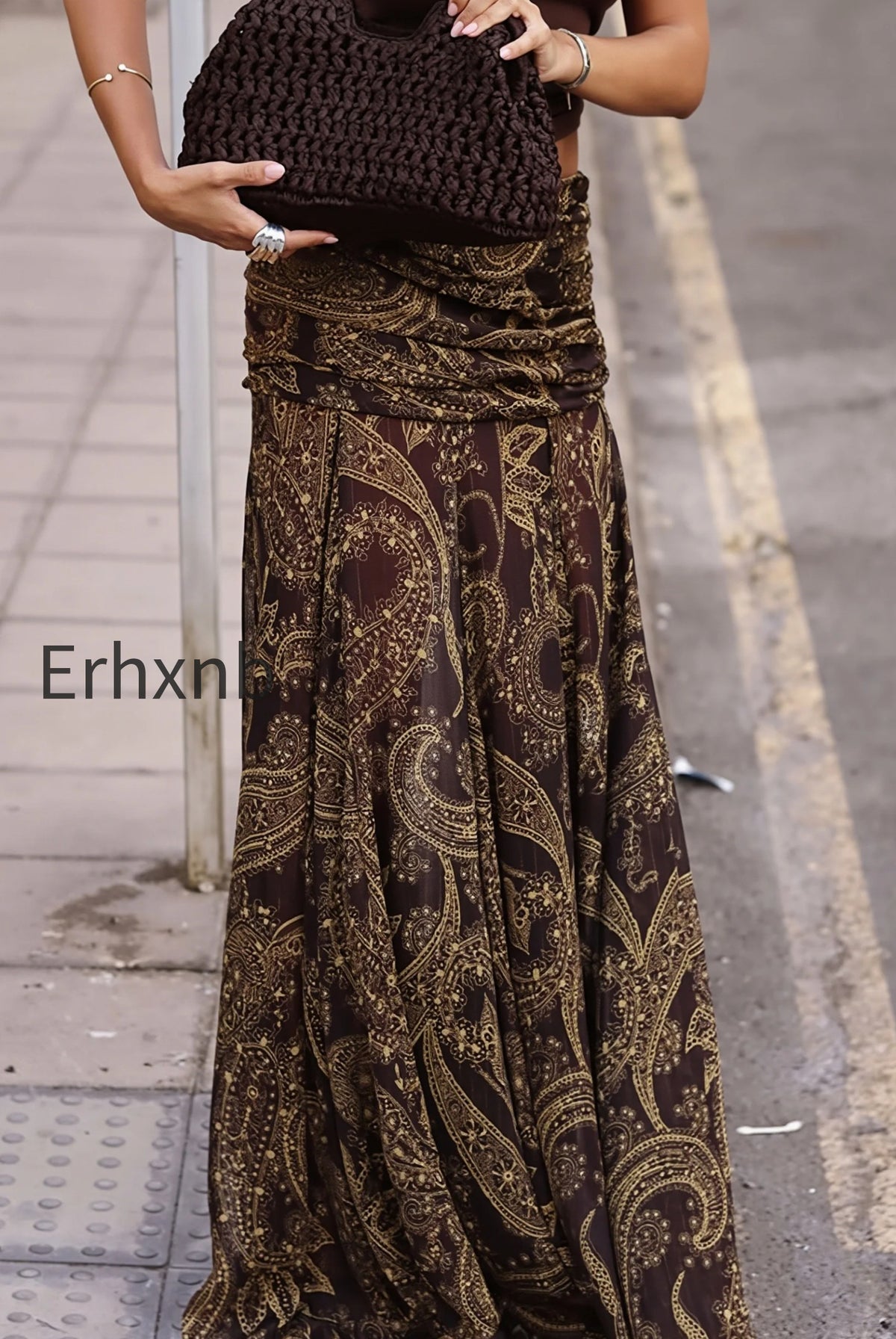 boho-brown-paisley-print-maxi-skirt