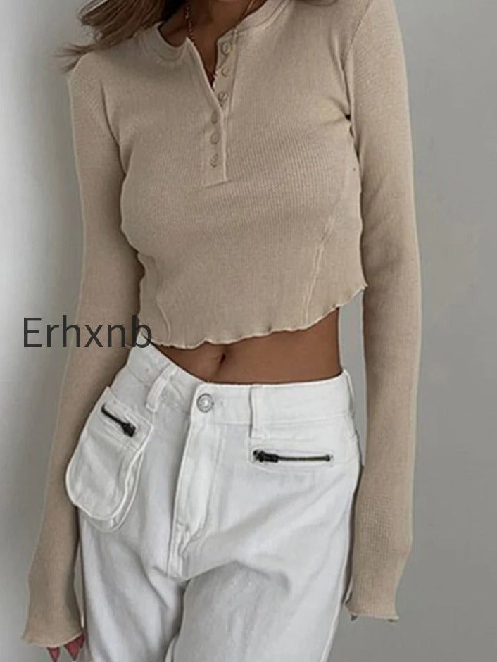 solid-ribbed-basic-long-sleeve-ruched-casual-knitted-buttons-up-t-shirts