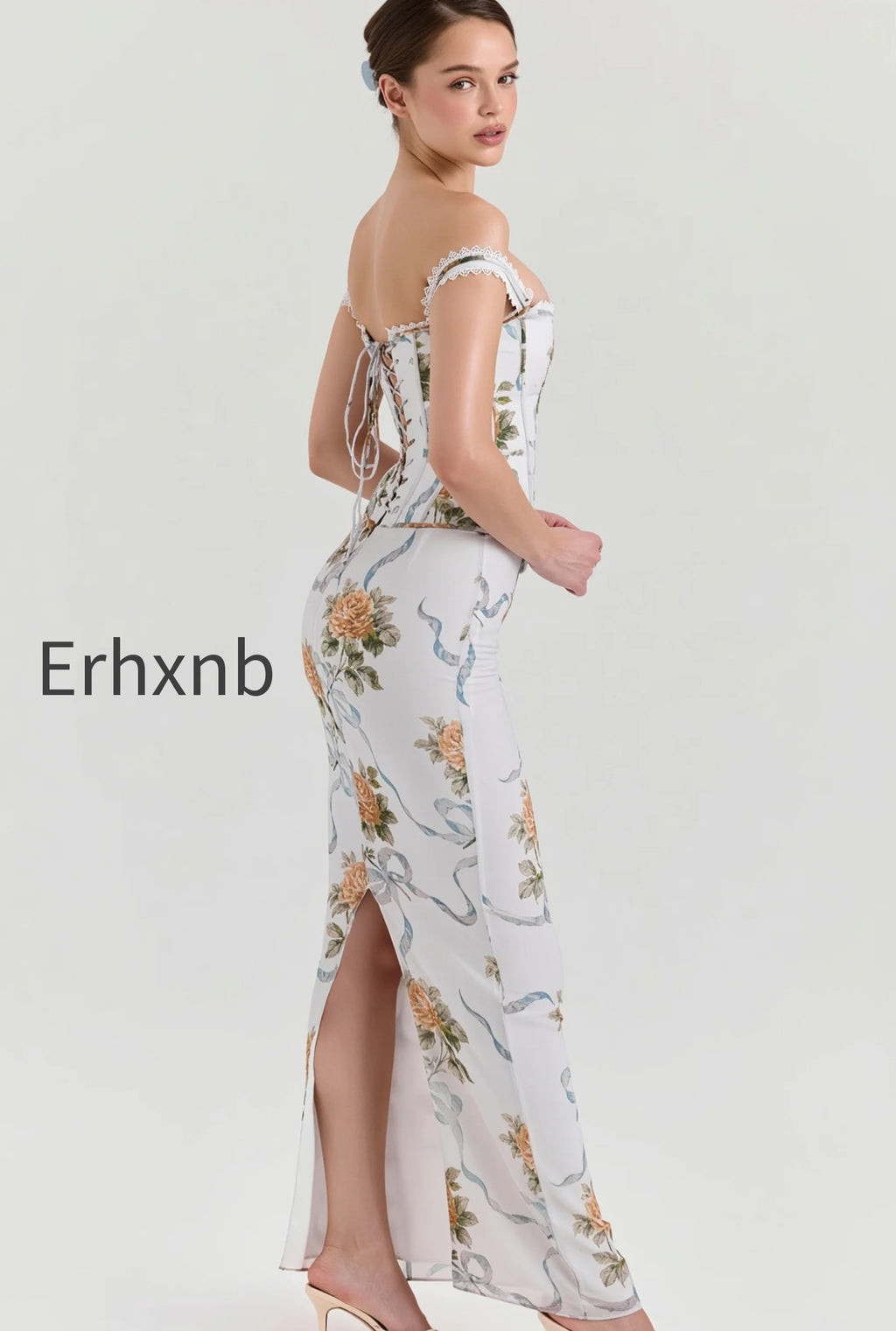 floral-printed-bandeau-bodycon-midi-dress