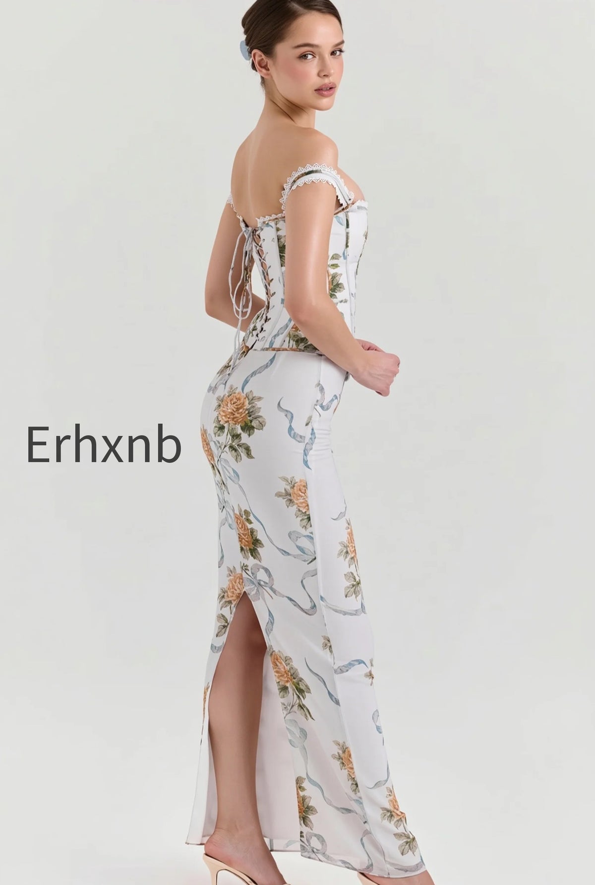 floral-printed-bandeau-bodycon-midi-dress