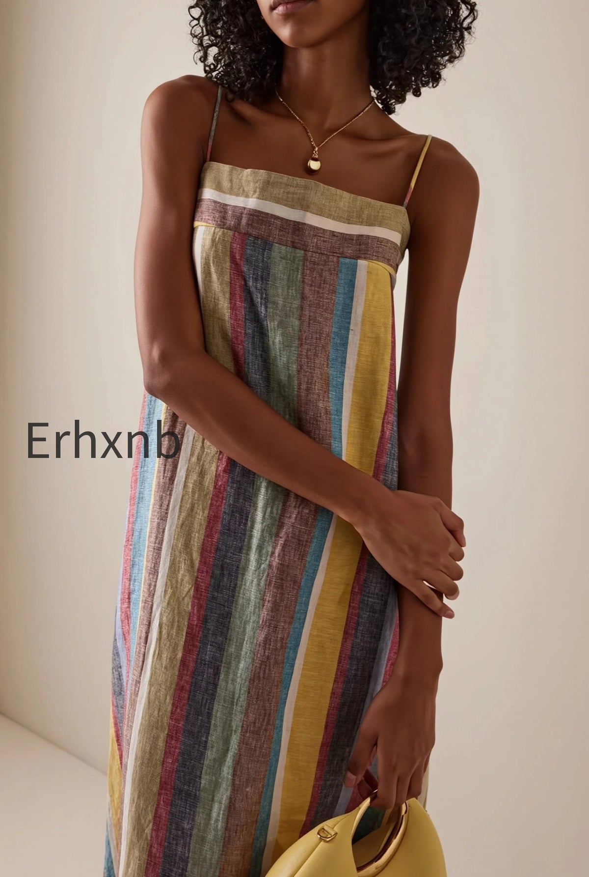 rainbow-stripe-loose-casual-boho-dress