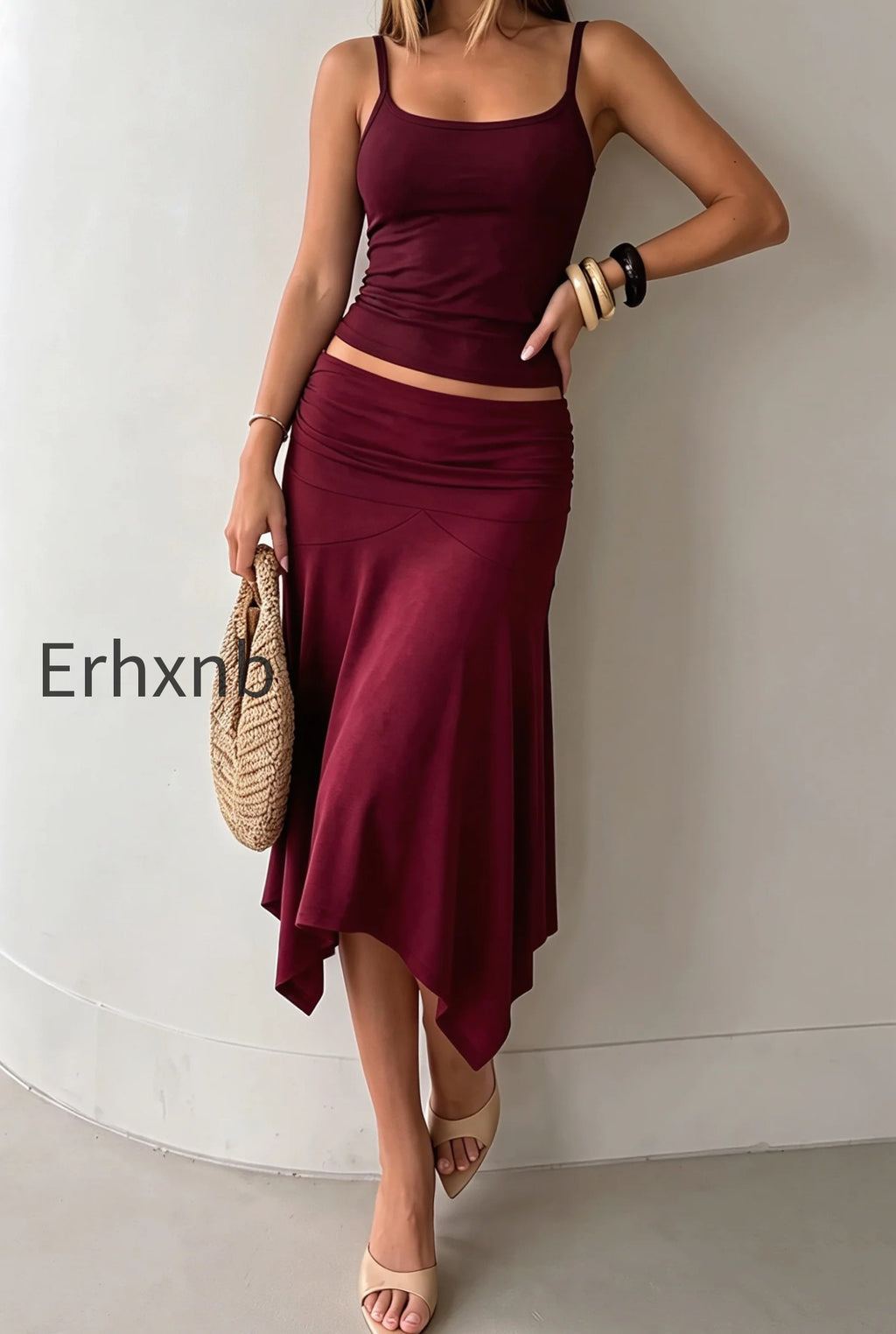 chic-solid-ruffle-hem-midi-skirt