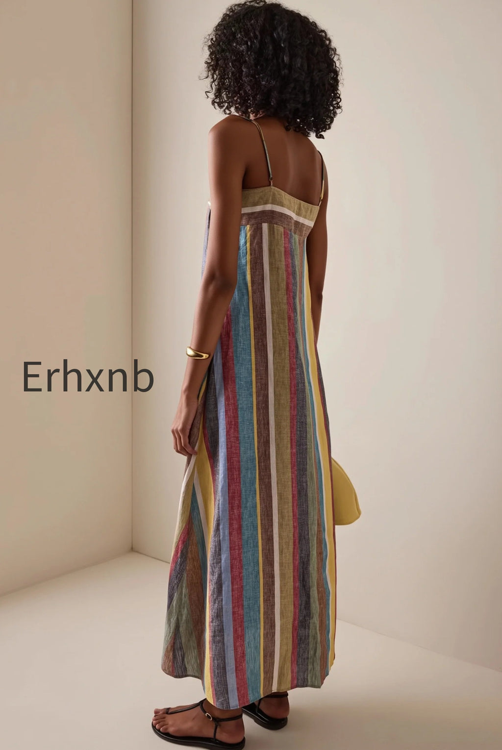 rainbow-stripe-loose-casual-boho-dress