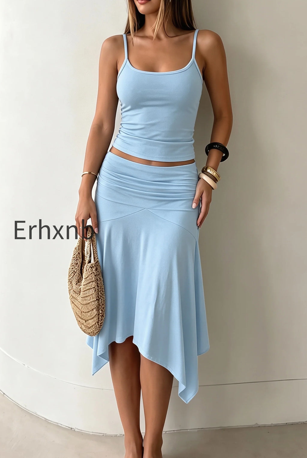 chic-solid-ruffle-hem-midi-skirt