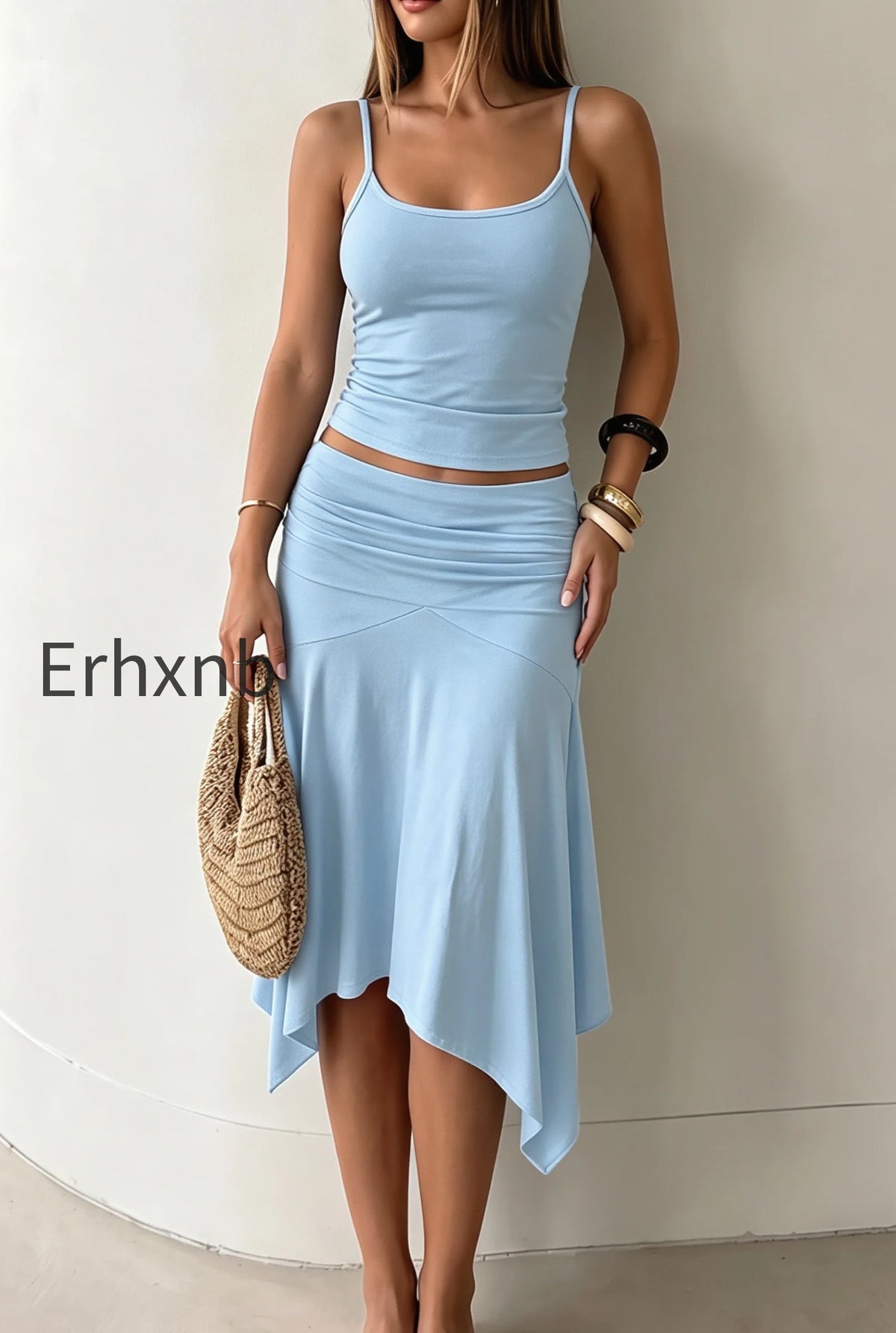 chic-solid-ruffle-hem-midi-skirt