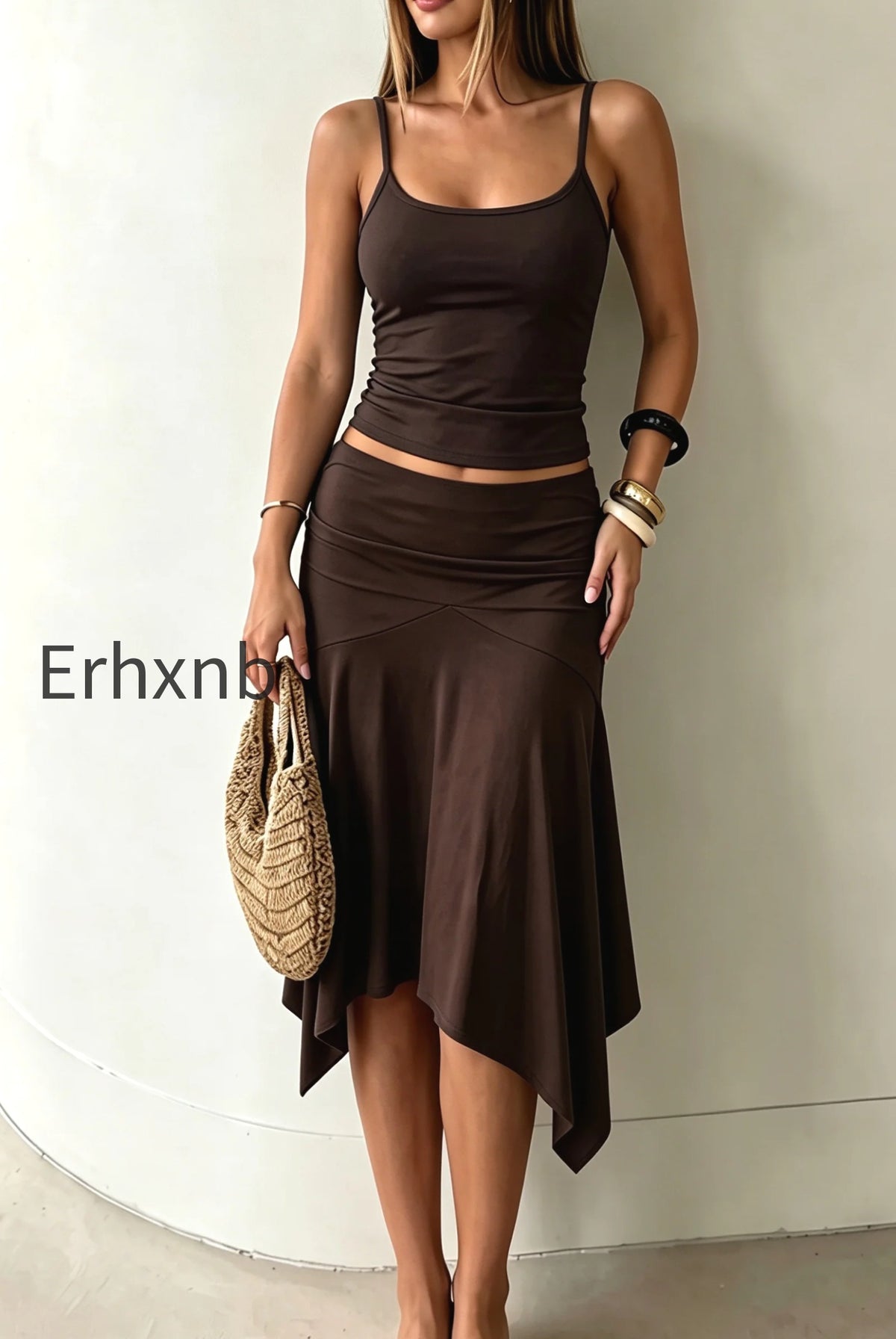 chic-solid-ruffle-hem-midi-skirt