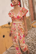 floral-ruffle-slit-back-v-boho-dress