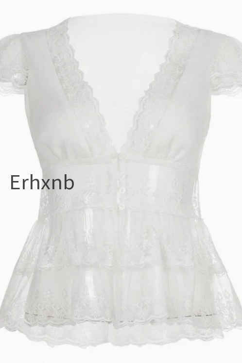 elegant-solid-lace-v-neck-sheer-blouse
