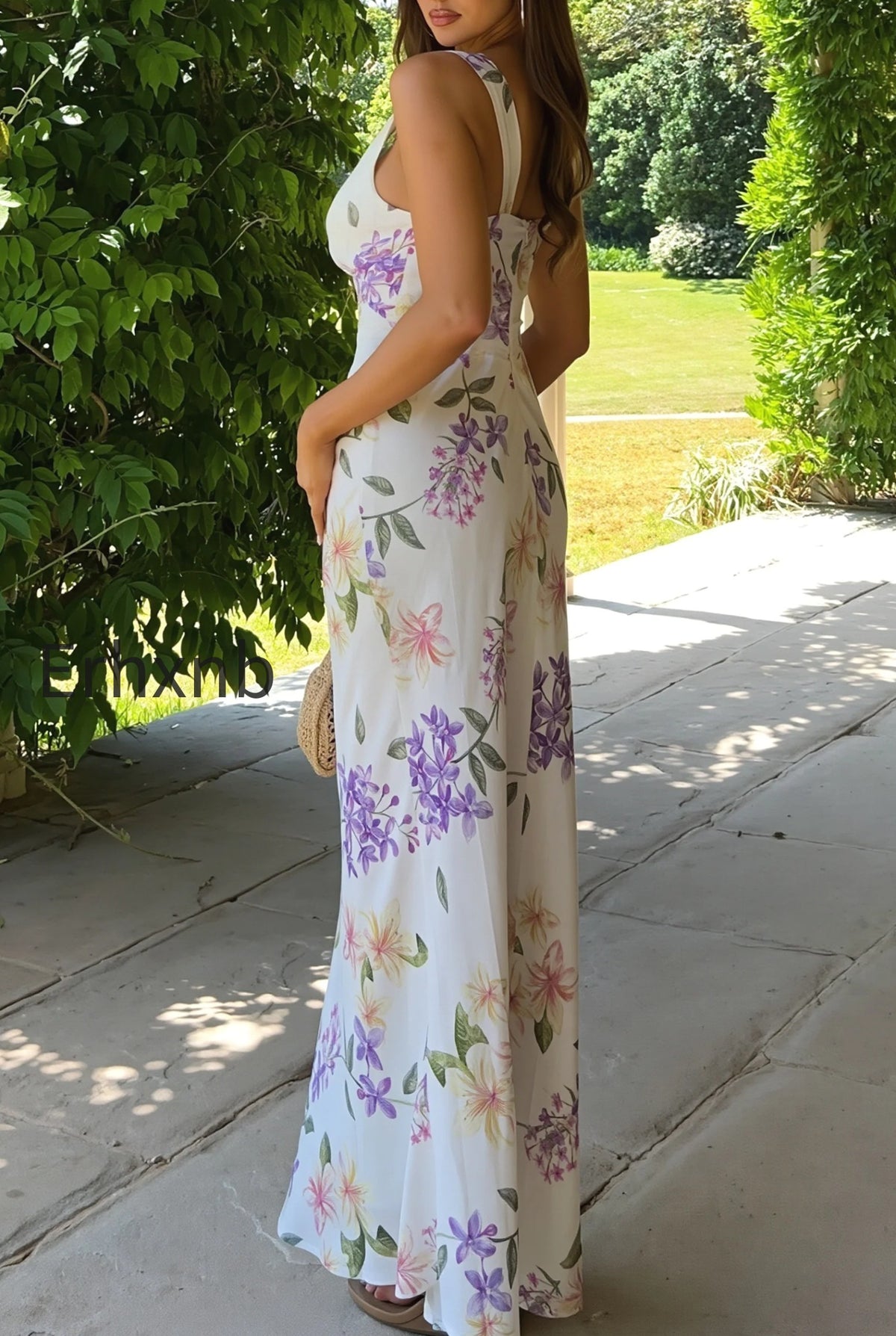 floral-printed-deep-v-bodycon-maxi-dress
