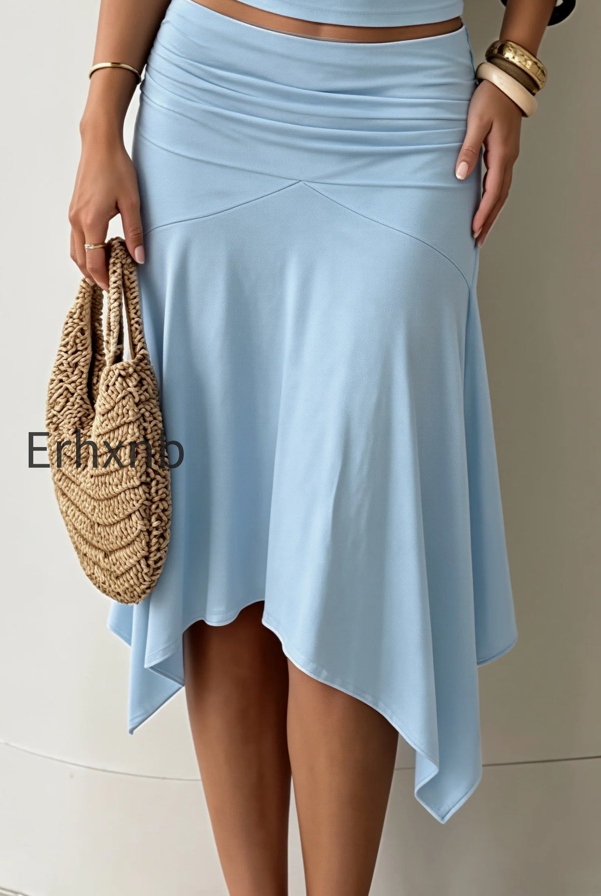 chic-solid-ruffle-hem-midi-skirt
